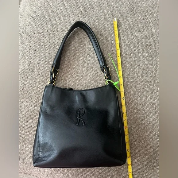 Roberta Di Camerino Black Leather Shoulder Purse ITALY - Picture 11 of 16